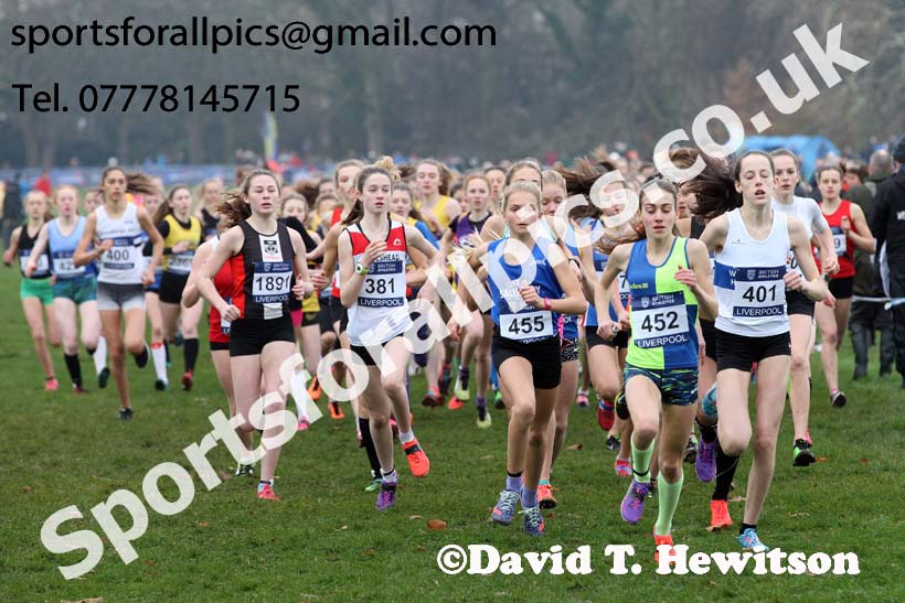 Girls under-15s British Athletics Liverpool Cross Challenge, Sefton Park, Liverpool. Photo:  David T. Hewitson/Sports for All Pics